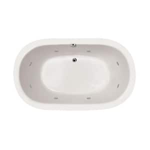 Concord 74 in. Acrylic Oval Drop-in Whirlpool Bathtub in White