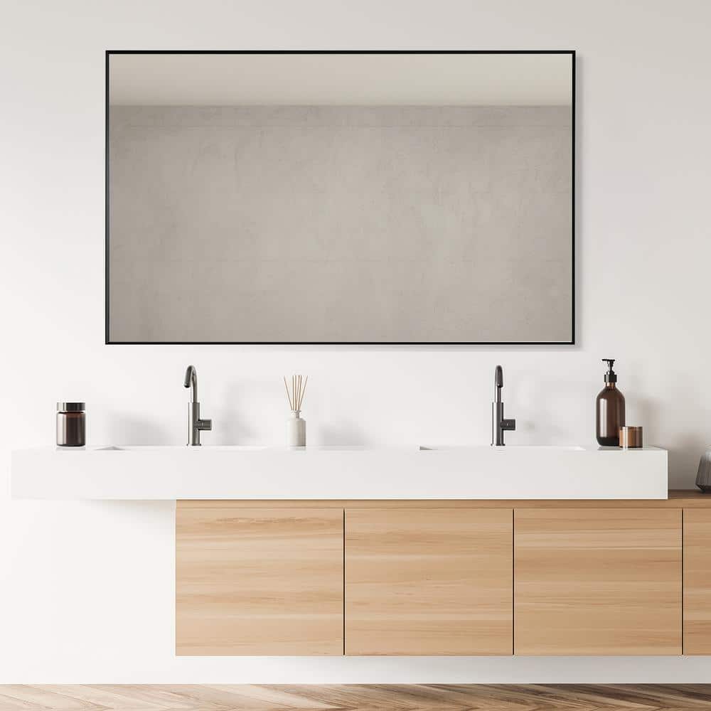 Elegant 48" Silver and Gold Aluminum Bathroom Vanity Mirror