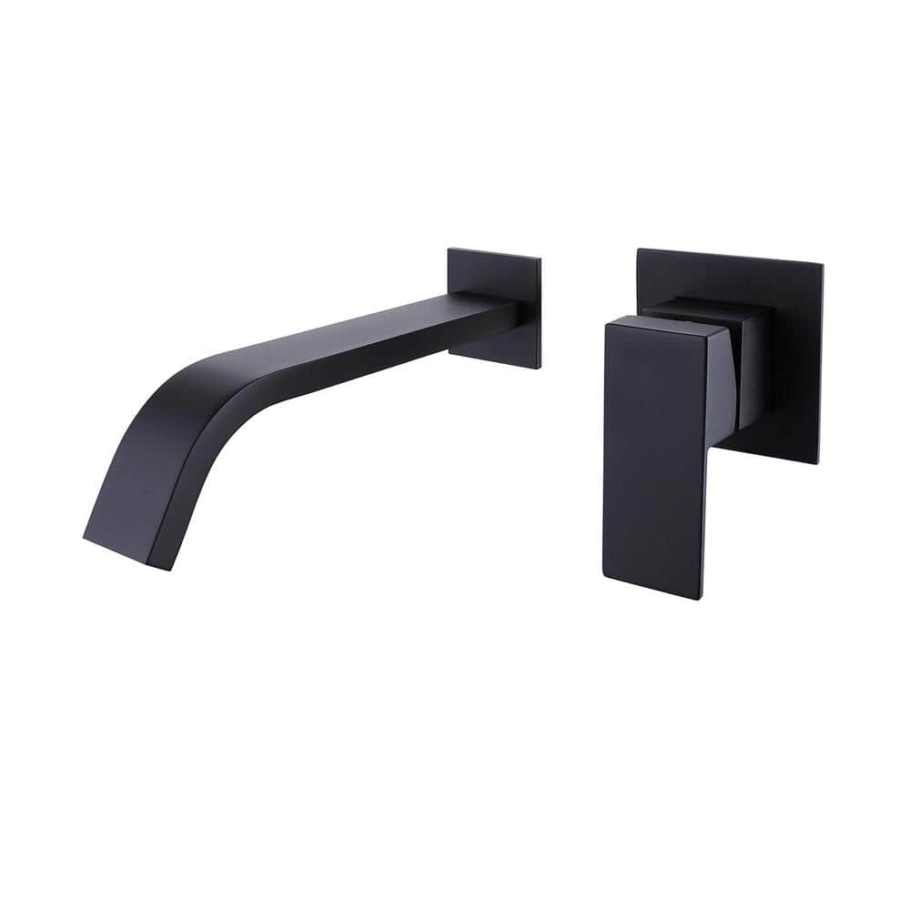 WELLFOR Single-Handle Wall Mounted Bath Faucet in Matte Black