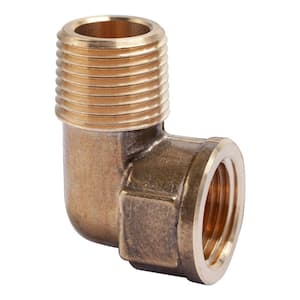 3/8 in. MIP x 3/8 in. FIP Brass Pipe Street 90° Elbow Fitting (5-Pack)