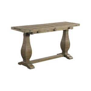 Beringer 60 in. Natural Rectangular Wood Fold Down Console Table
