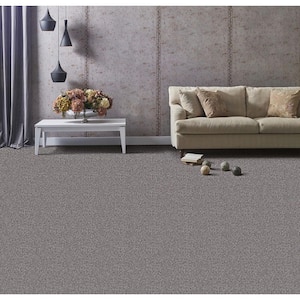 Founder - Prime Mover - Gray 18 oz. SD Polyester Texture Installed Carpet
