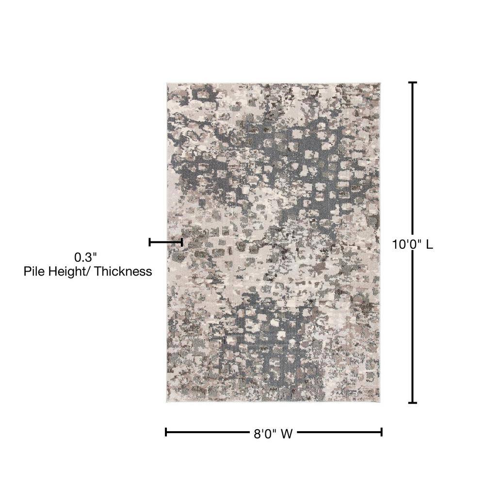 Elysian Fields Grey & Beige 8' x 10' Hand-Knotted Synthetic Area Rug