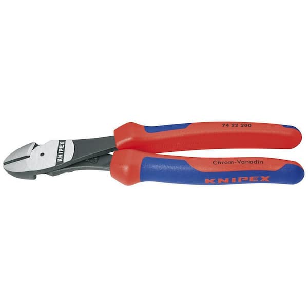 KNIPEX 8 in. Angled High Leverage Diagonal Cutting Pliers