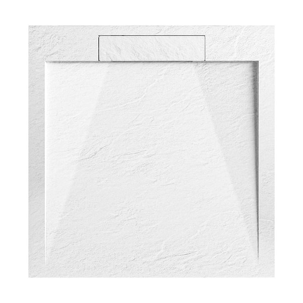 Swiss Madison Terre C Series 36 in. L x 36 in. W Alcove Shower Pan Base with Reversible Drain in White Stone