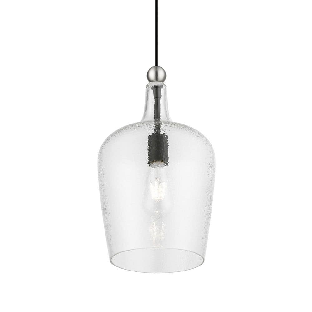 Elegant Avery Mini Jar Pendant Light in Black and Brushed Nickel