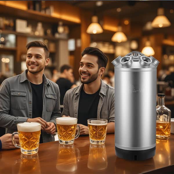 SKYSHALO Cleaning Keg, 5 Gal. /19L Keg Line Cleaning Kit with 4 D