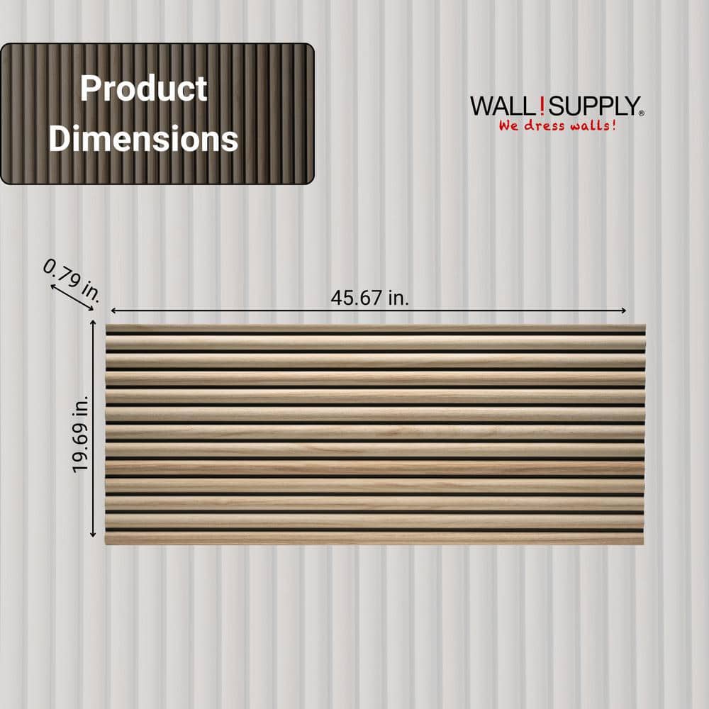 Natural 3D Textured Wall Panel Set, 19.69" x 45.67"
