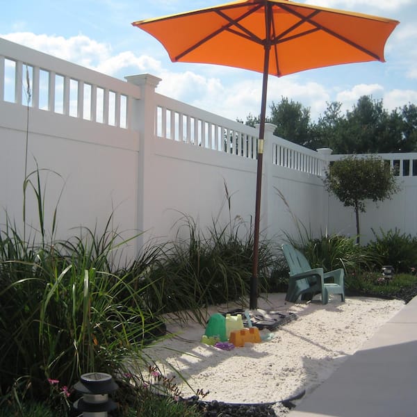 Calgary 7 ft. H x 8 ft. W White Vinyl Privacy Fence Panel Kit