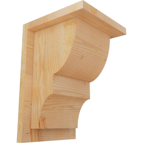 Ekena Millwork 8 in. x 8 in. x 12 in. Douglas Fir Ridgewood Rough Sawn Corbel with Backplate