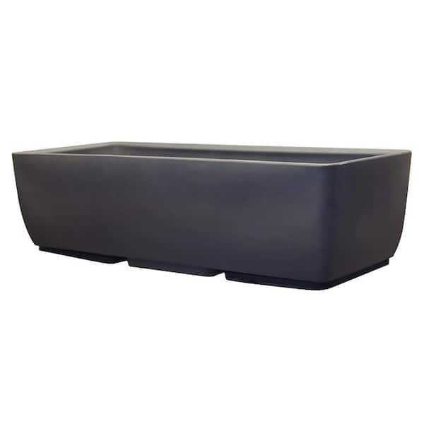 RTS Home Accents 36 in. x 15 in. Indoor/Outdoor Graphite Polyethylene Rectangular Planter