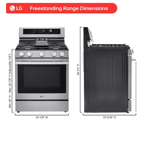 LG 6.3 cu. ft. Smart True Convection InstaView Gas Range Single LG 6.3 cu. ft. Smart True Convection InstaView Gas Range Single