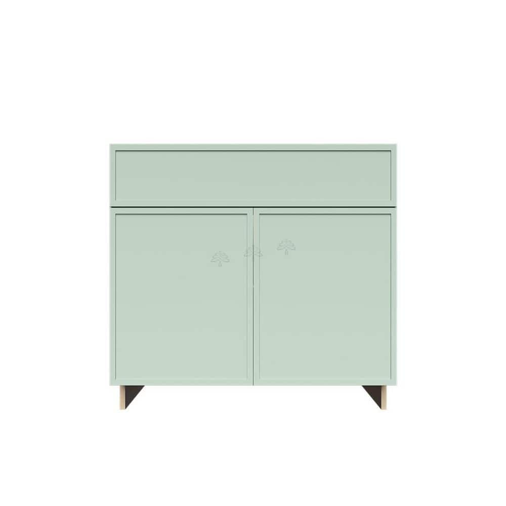 Slim Shaker Assembled 30 in. W x 34.5 in. H x 24 in. D Base Kitchen Cabinet in Green price history on PriceWatchPro