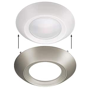 Disk Light Kit 5 in./6 in. 3000K Integrated LED Recessed Light Trim with Brushed Nickel Trim Cover (24-Pack)