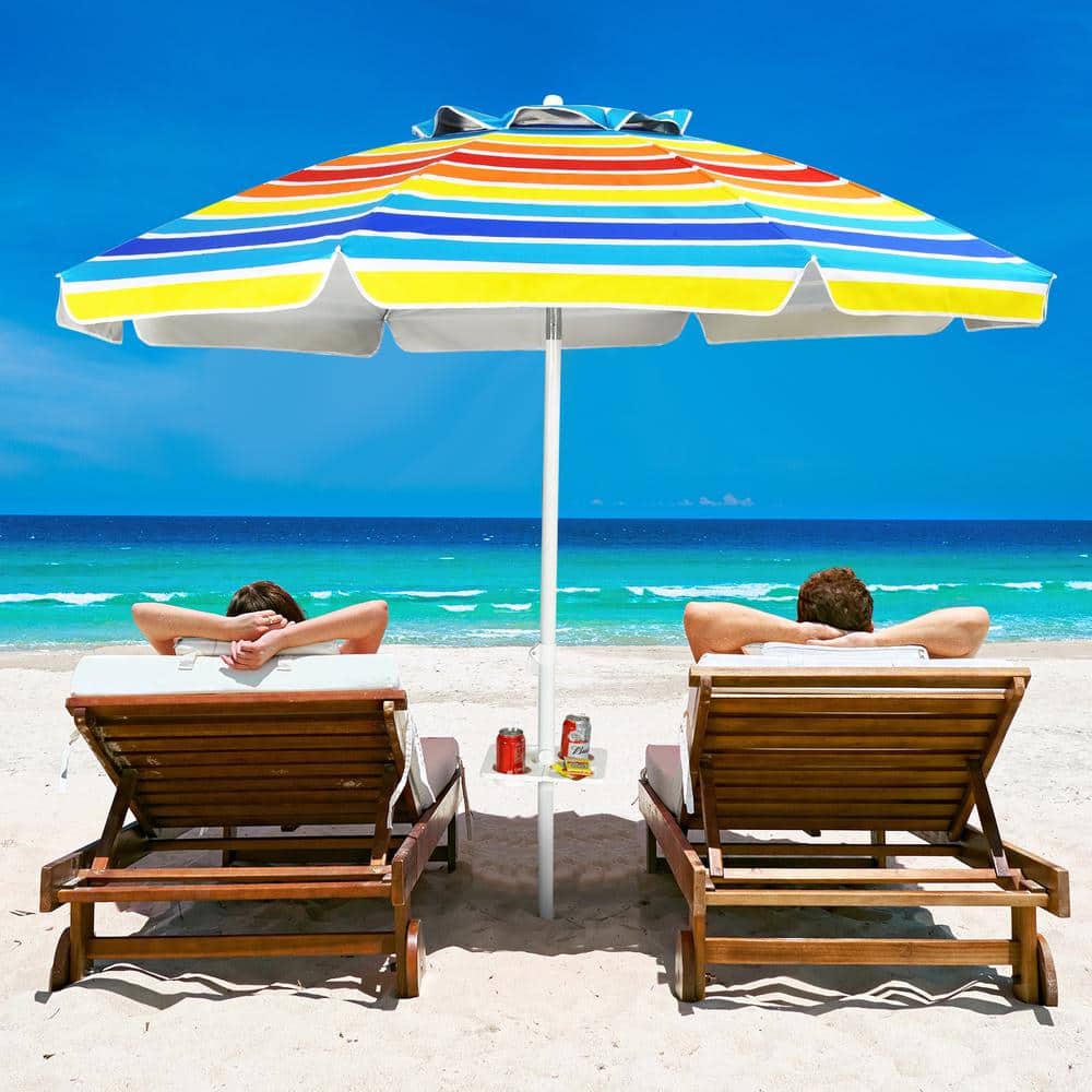 7.2 ft. Portable Outdoor Beach Umbrella with Sand Anchor and 7.2 ft. Portable Outdoor Beach Umbrella with Sand Anchor and