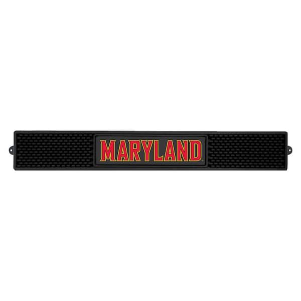 FANMATS NCAA- 3.25 in. x 24 in. Black University of Maryland Drink Mat