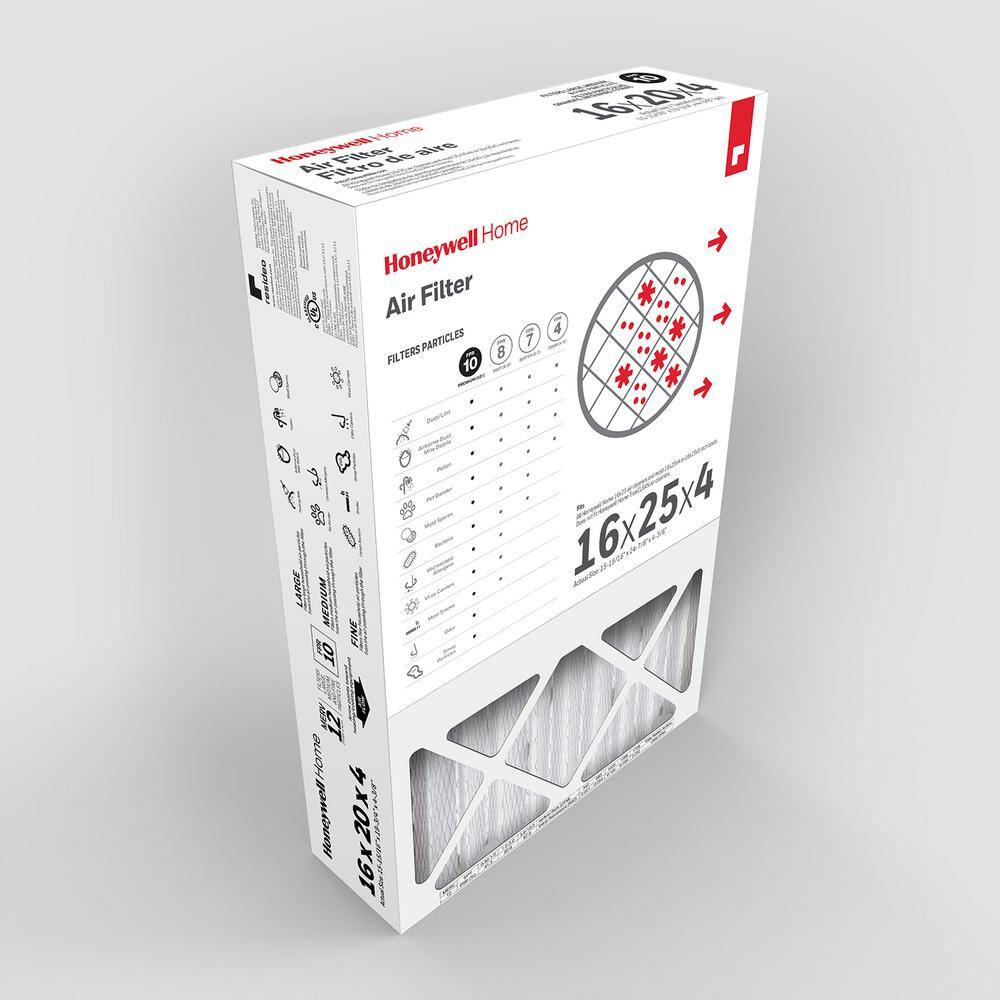 Honeywell Home 16 x 25 x 4 Pleated Air Filter FPR 10CF200D1625 The