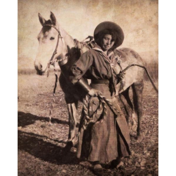 Cowgirl and Her Horse by Grotto Studios 1 Piece Unframed Graphic Print Abstract Poster Art Print 16 in. x 20 in.