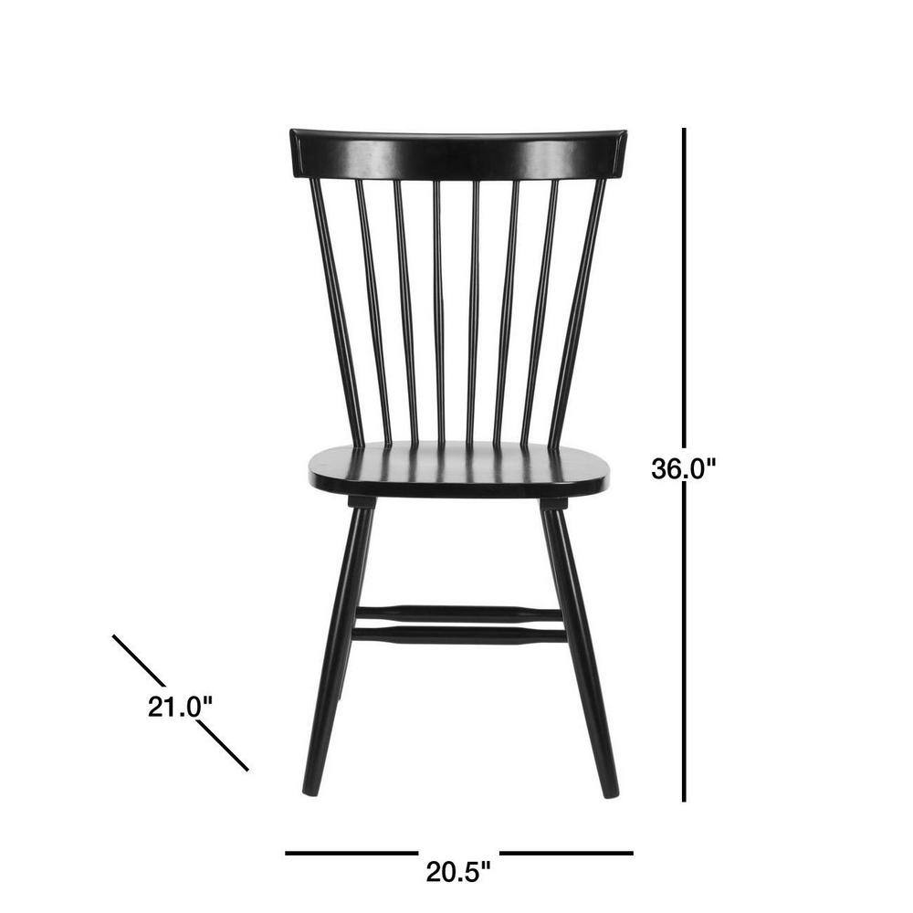 Black High Windsor Wood Slat Side Chair