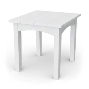 Heritage White HDPE Plastic Outdoor Deep Seating End Table