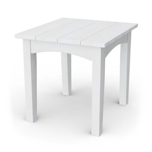 Heritage White HDPE Plastic Outdoor Deep Seating End Table