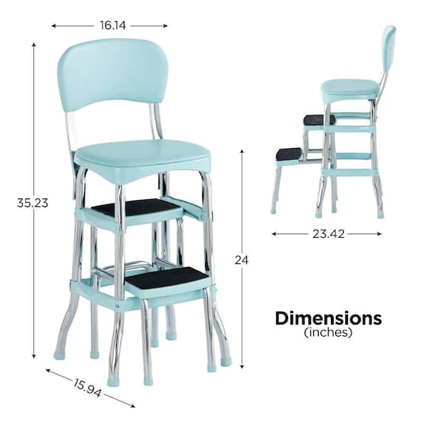 Steel Retro Step Stool With 225 Lbs, Cosco Retro Chair And Step Stool With Lift Up Seat White