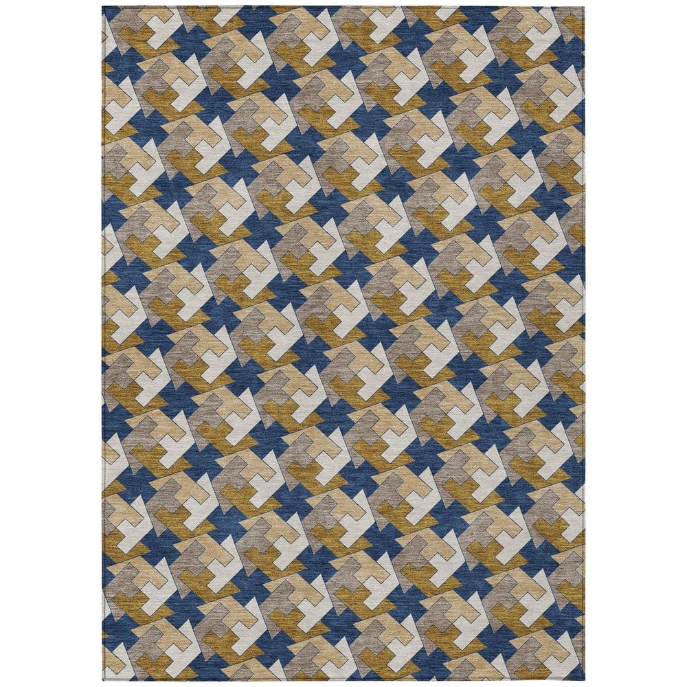 Chantille Machine Washable Indoor/Outdoor Abstract ACN2851 Navy 8 ft. x 10 ft. Area Rug price history on PriceWatchPro