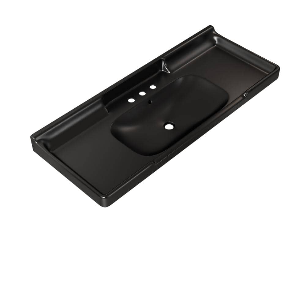 48 in. Bathroom Rectangle Ceramic Drop-In Sink in Black price history on PriceWatchPro