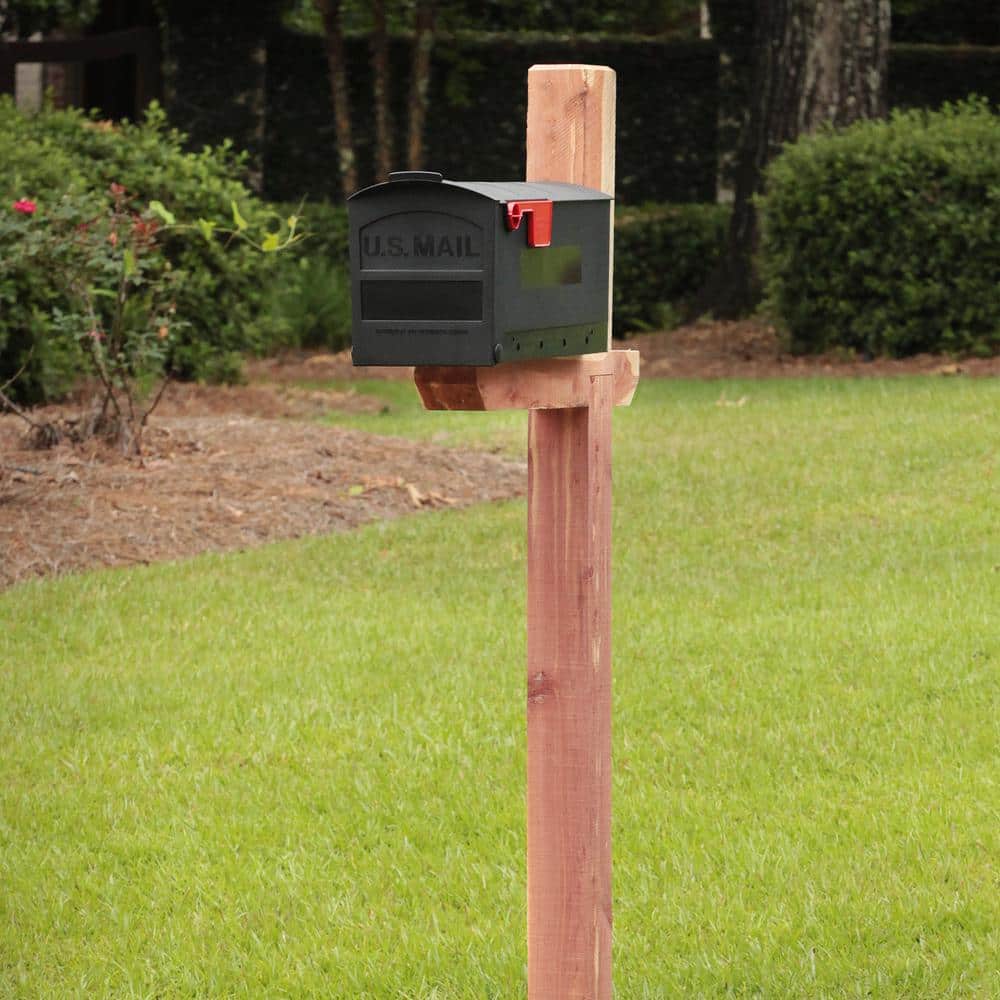 Patriot Medium Black Plastic Post Mount Mailbox