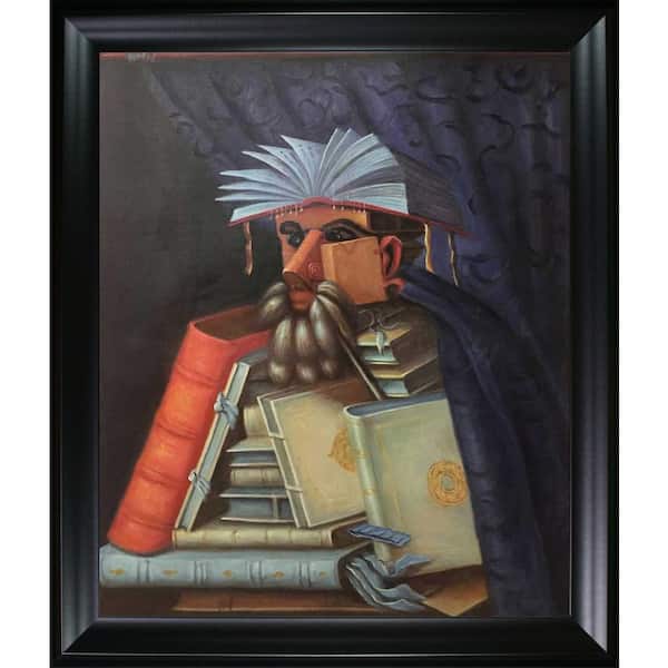 LA PASTICHE The Librarian by Giuseppe Arcimboldo Black Matte Framed Abstract Oil Painting Art Print 25 in. x 29 in.