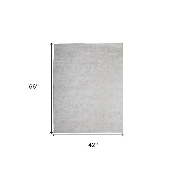 4 x 6 White Solid Color Area Rug