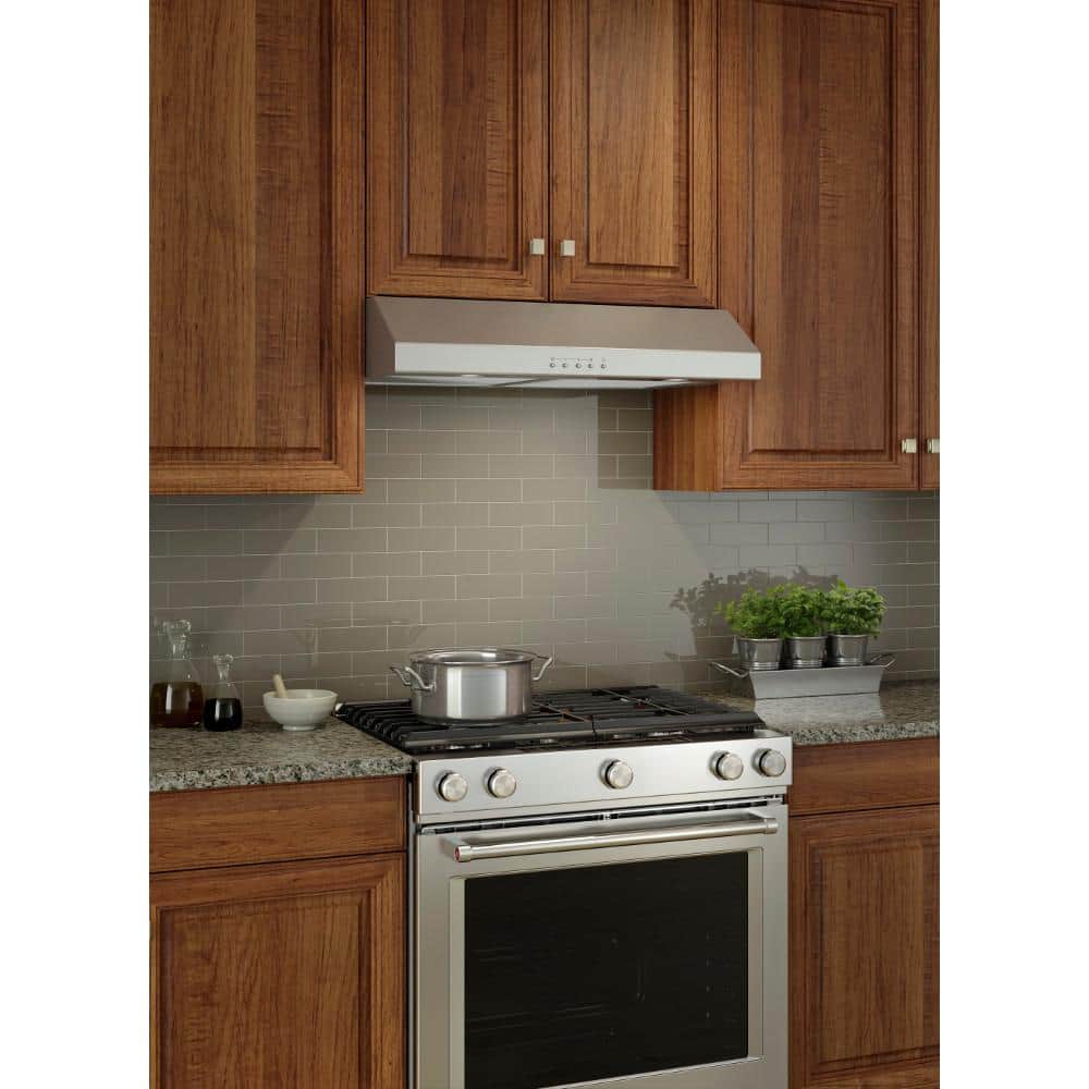 Broan 30" Stainless Steel Convertible Under Cabinet Range Hood with LED Lights