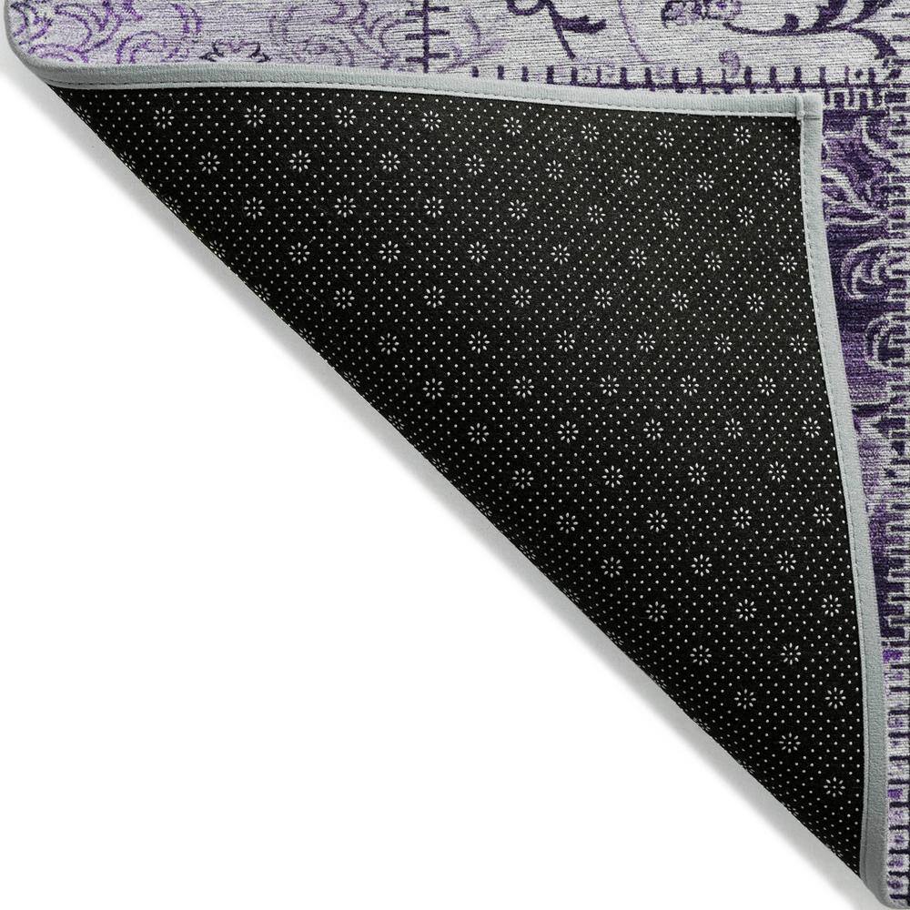 Purple Rectangular Machine-Washable Synthetic Area Rug