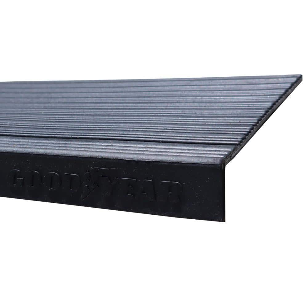Goodyear Black Rubber Non-Slip Stair Treads 9.75" x 29.75" (6 Pack)