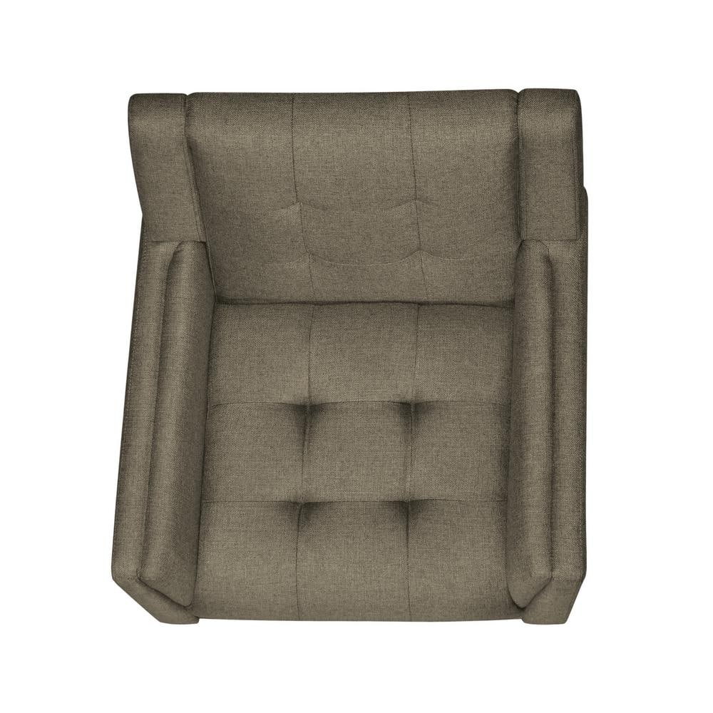 Mocha Modern Handcrafted Wood Accent Chair with Tufted Detail