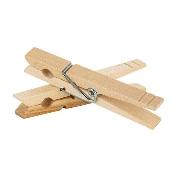 AllTopBargains 60 Wood Wooden 2 3/4 Inch Large Spring Clothespins