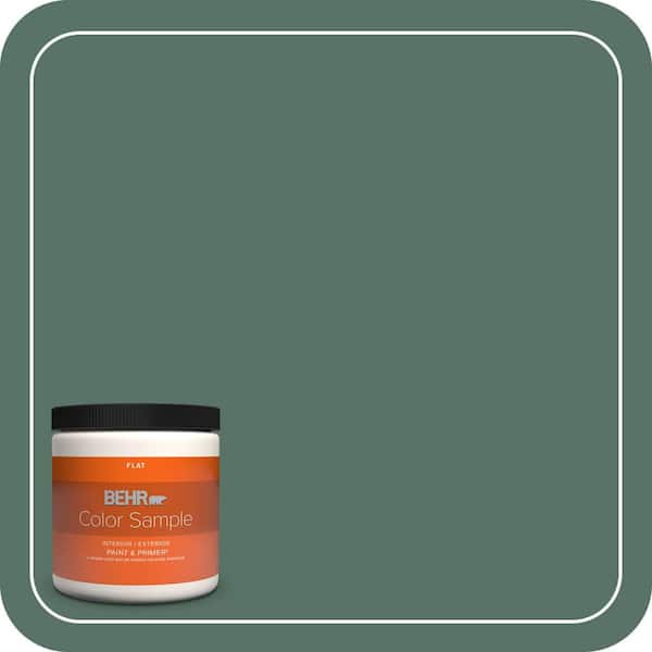 BEHR PREMIUM PLUS 8 oz. #470F-6 Hilltop Flat Interior/Exterior Paint & Primer Color Sample