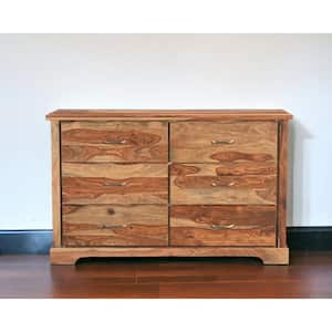 Brown 6 drawers 60 in. Wide Chest of Drawers