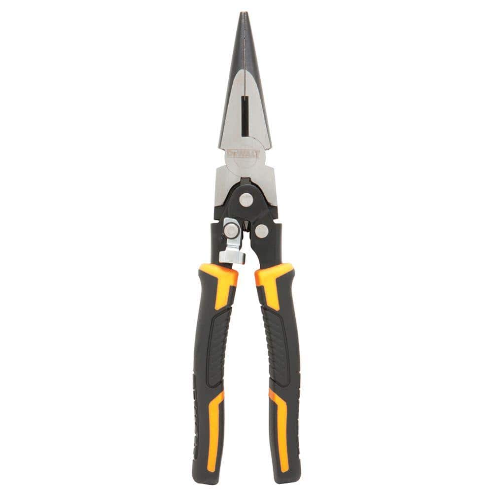 Long Needle Nose Pliers, Straight, Forged Alloy Steel, 7 15/32 in