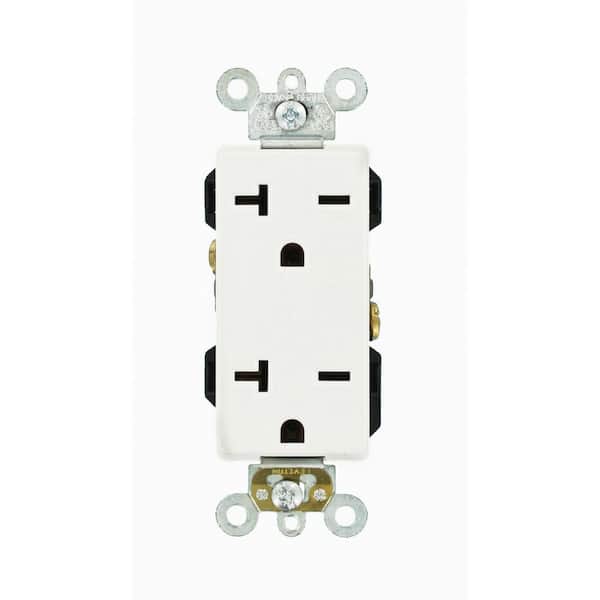 Decora Plus 20 Amp 250 V NEMA 6-20R Duplex Outlet/Receptacle, White (1-Pack) 16462-W