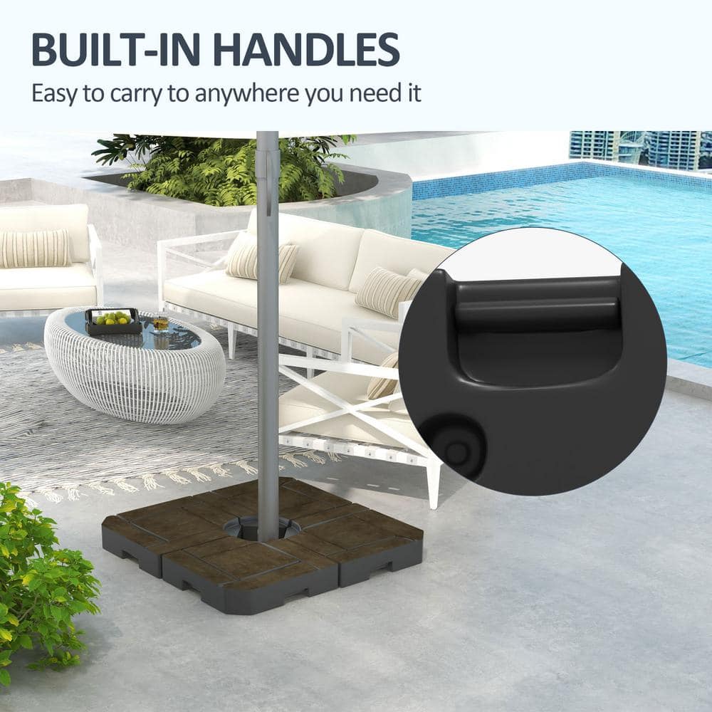 Brown HDPE Fillable Patio Umbrella Base Weights Set