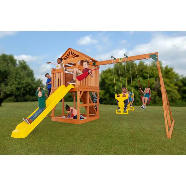 Red best sale swing set