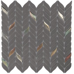 Starcastle Stardust 13 in. x 12 in. Glass Leaf Mosaic Tile (14.7 sq. ft./Case)