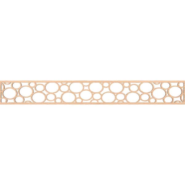Ekena Millwork Hemingway Fretwork 0.375 in. D x 46.5 in. W x 6 in. L Red Oak Wood Panel Moulding