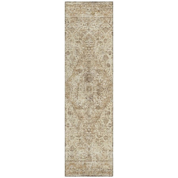 Chantille Machine Washable Indoor/Outdoor Abstract ACN3171 Wheat 2 ft. x 7 ft. Runner Rug