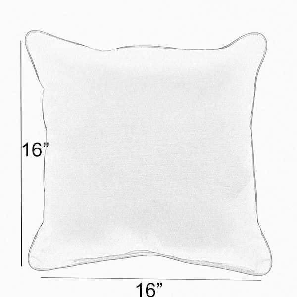 16x16 2pk Square Sunbrella Corded Indoor Outdoor Throw Pillows Coral