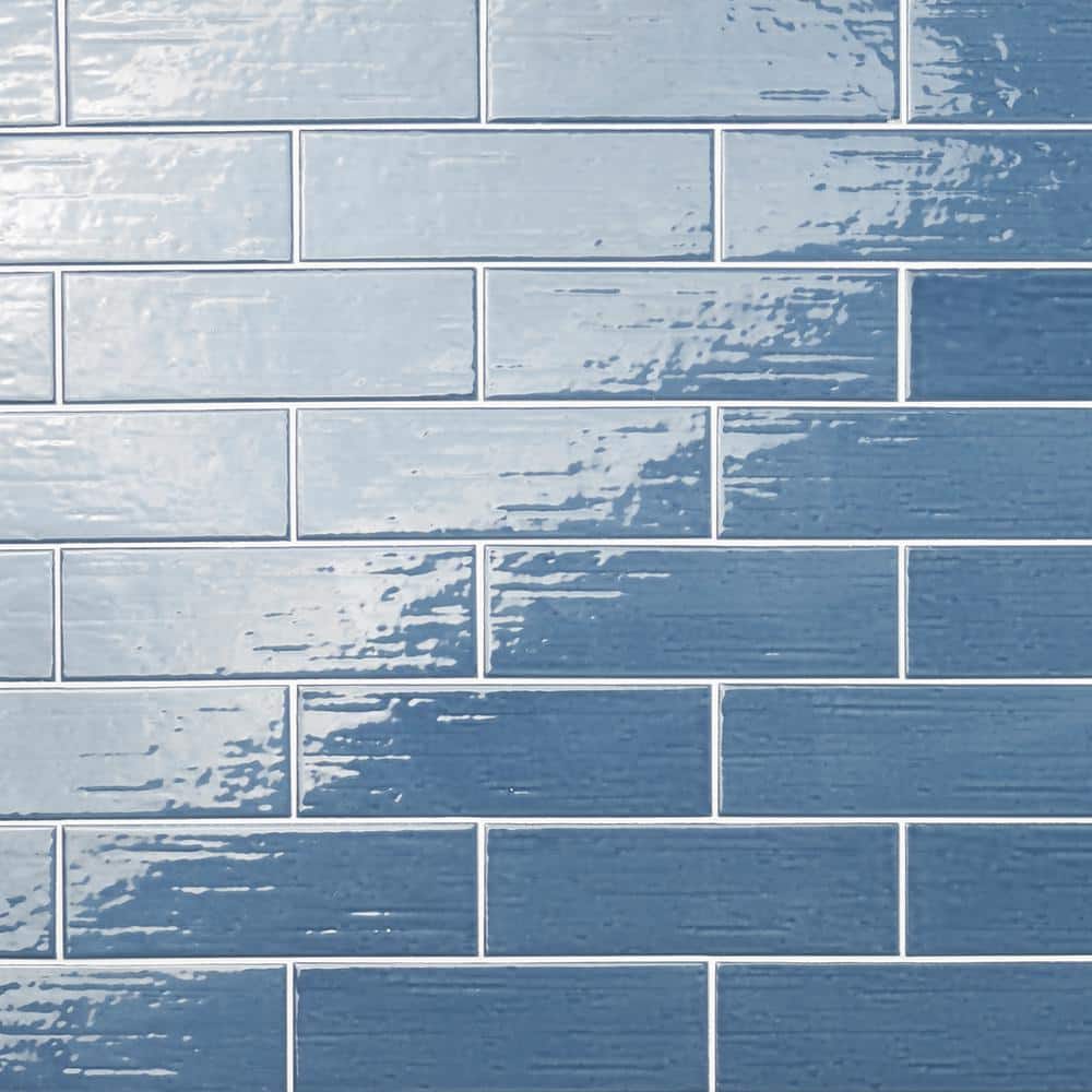 Hearth Blue Polished Porcelain Subway Wall Tile 3" x 9"
