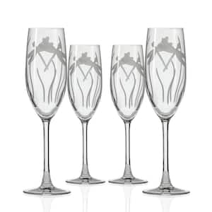 Dragonfly 8 oz. Clear Champagne Flute (Set of 4)