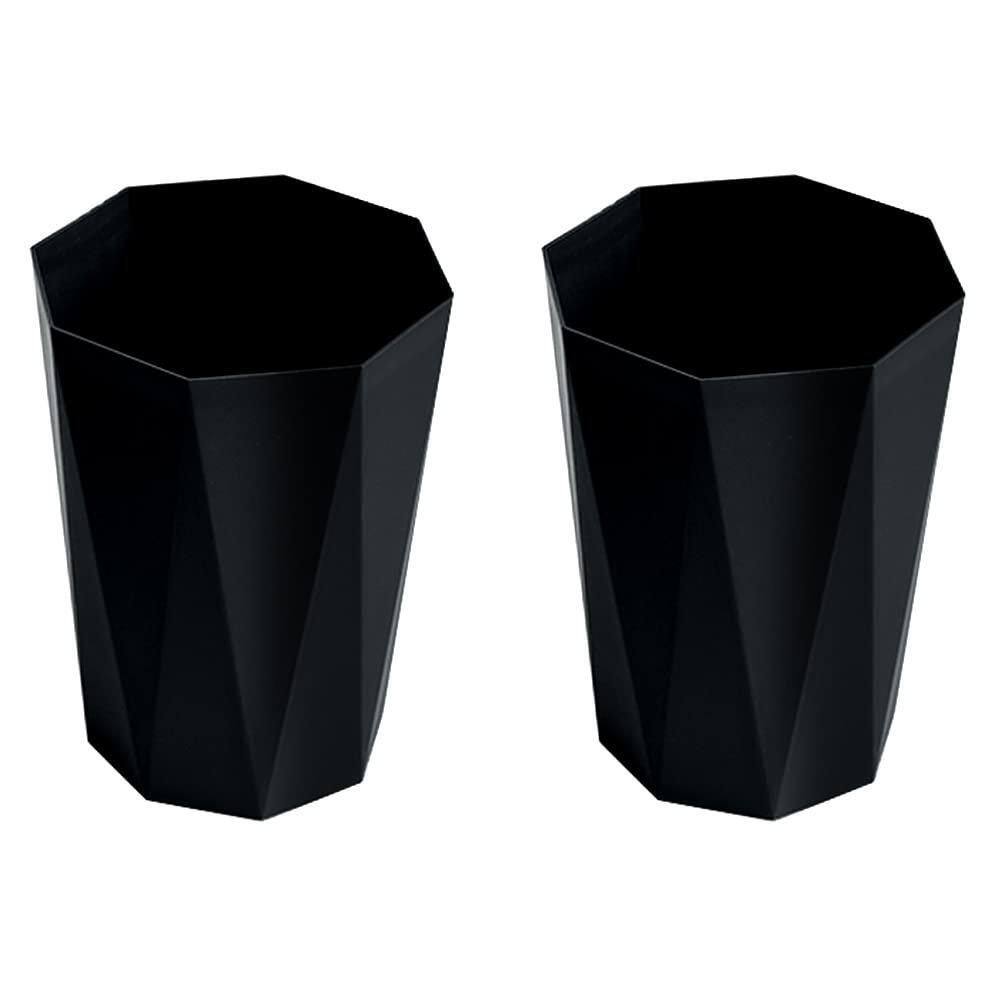 Dracelo 2.6 Gal. Black Plastic Diamond Shape Trash Can Wastebasket 2