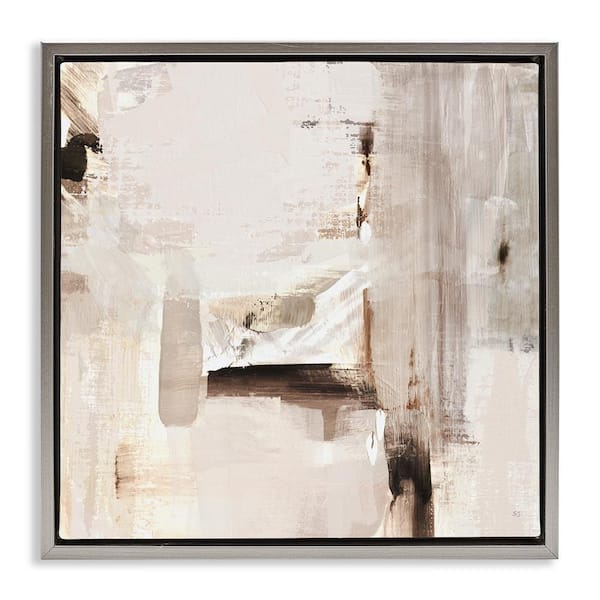Neutral Tone Abstraction by Susan Jill Gray Floater Frame Abstract Graphic Art Print 25 in. x 25 in.